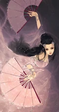 优雅执扇动漫女生，精选二次元执扇女生高清插画图片集