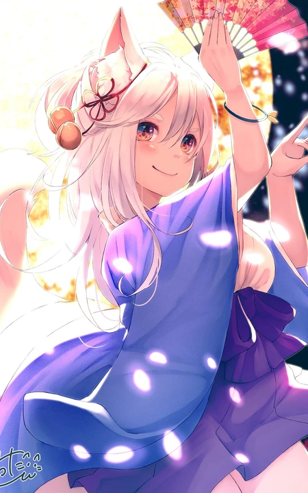 优雅执扇动漫女生，精选二次元执扇女生高清插画图片集