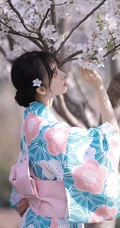 樱花树下的和服少女清新唯美高清摄影艺术写真大图