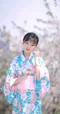 樱花树下的和服少女清新唯美高清摄影艺术写真大图