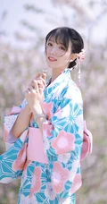 樱花树下的和服少女清新唯美高清摄影艺术写真大图