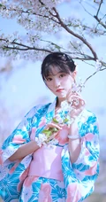 樱花树下的和服少女清新唯美高清摄影艺术写真大图