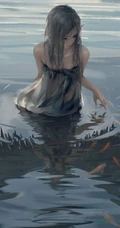 鬼刀系列插画雨中的日本女武士手机壁纸