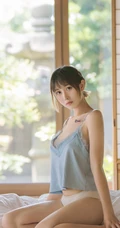 独属于夏天的气息，短发女生念雪清新气质小木屋写真美图