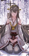 紫色藤花下的二次元动漫少女唯美图片