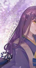紫色藤花下的二次元动漫少女唯美图片