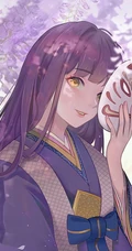 紫色藤花下的二次元动漫少女唯美图片