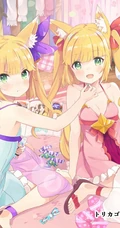 甜美可爱的居家服短裤二次元动漫少女高清插画图片集