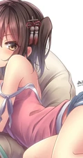 甜美可爱的居家服短裤二次元动漫少女高清插画图片集