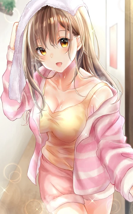 甜美可爱的居家服短裤二次元动漫少女高清插画图片集