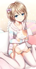 甜美可爱的居家服短裤二次元动漫少女高清插画图片集