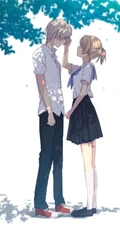 甜蜜约会中的动漫男女，精选二次元动漫男生女生青涩可爱插画图片