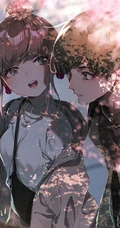 甜蜜约会中的动漫男女，精选二次元动漫男生女生青涩可爱插画图片
