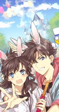 甜蜜约会中的动漫男女，精选二次元动漫男生女生青涩可爱插画图片