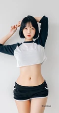 蜜桃臀妹子，清新短发韩国童颜女生佳人Rumi生活写真照图集