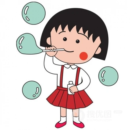 樱桃小丸子精选头像，穿着不同衣服的可爱卡通人物小丸子头像图片