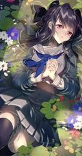躺在水面上的二次元动漫少女唯美插画图集