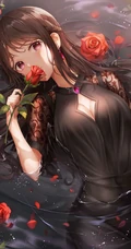 躺在水面上的二次元动漫少女唯美插画图集