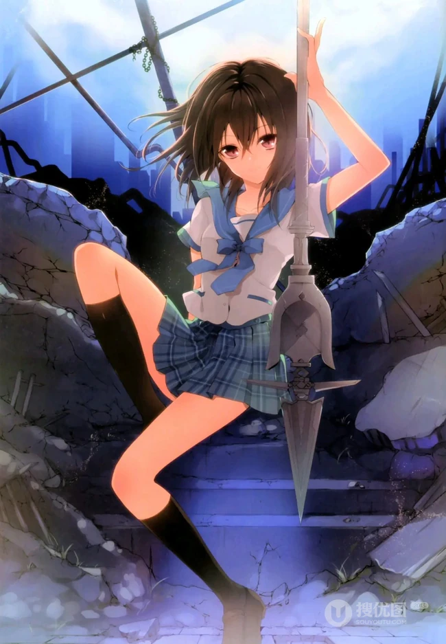 动画作品《噬血狂袭》人物女主角姬冬雪菜精选制服装图集