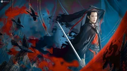 回眸一笑邪魅生，肖战新笑傲江湖手游代言写真高清2K壁纸图片