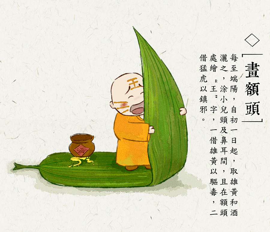 端午节习俗之-画额头动态表情图片