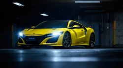 地库炫酷黄色本田跑车&ldquo;Honda NSX&rdquo;高清壁纸