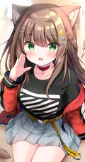 带狐狸耳朵的二次元动漫少女可爱美图