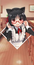 带狐狸耳朵的二次元动漫少女可爱美图