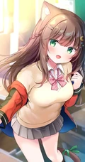 带狐狸耳朵的二次元动漫少女可爱美图