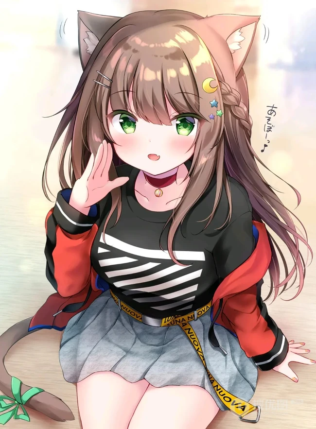 带狐狸耳朵的二次元动漫少女可爱美图