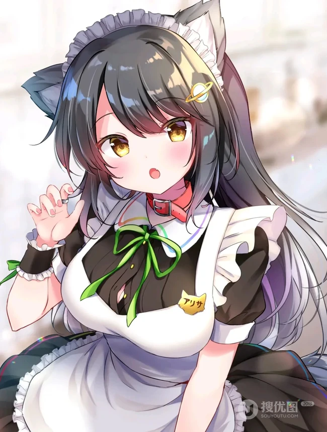 带狐狸耳朵的二次元动漫少女可爱美图