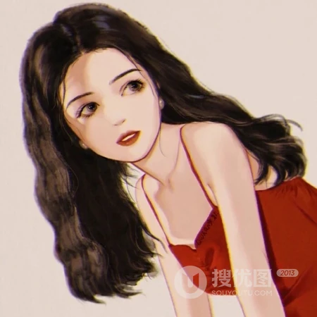 动漫头像女生，来组超美的红装女子带古风动漫女生插画头像图片