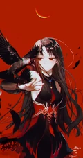 长发及腰黑又直的二次元动漫女生高清插画图片（P站精选图集）