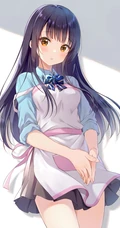 长发及腰黑又直的二次元动漫女生高清插画图片（P站精选图集）