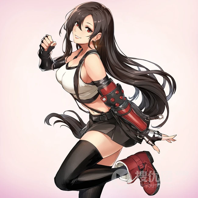 长发及腰黑又直的二次元动漫女生高清插画图片（P站精选图集）