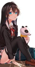 长发及腰黑又直的二次元动漫女生高清插画图片（P站精选图集）