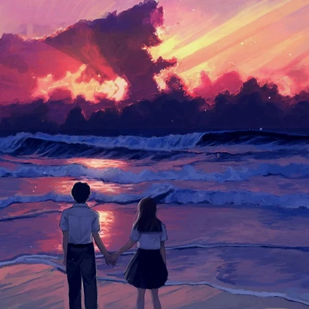 好像生活在这里，浪漫的场景，唯美的二次元插画意境图片