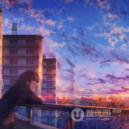 一个小女孩，唯美二次元场景里的小女孩动漫头像插画图片