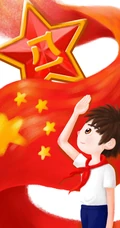 一组卡通手绘人物八一建军节风格的手机壁纸