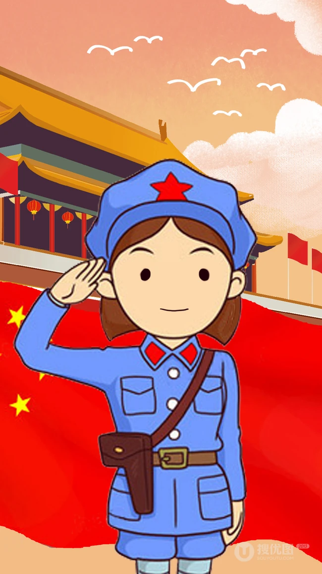 可用做手机壁纸的一组卡通可爱风，建军节风格的图片素材推荐