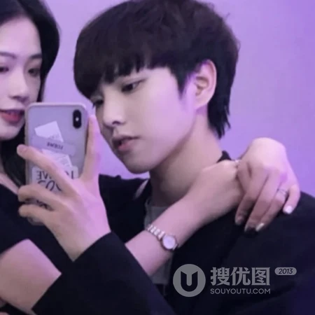 帅到爆炸，美的冒泡，年轻男女情侣头像真人一人一半恩爱图片