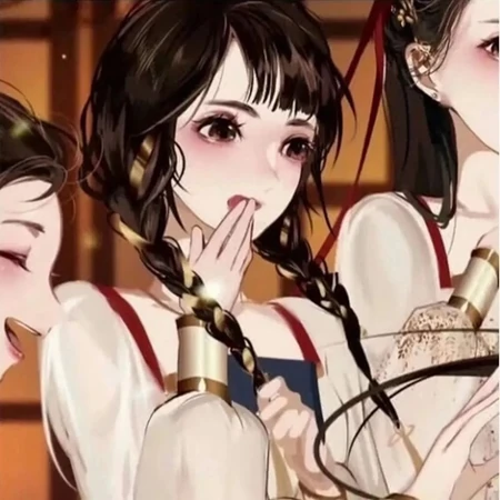 两人，三人，或四人闺蜜头像，精选多人闺蜜头像动漫插画系列图片