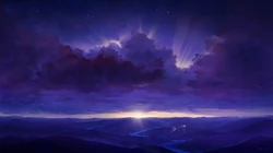 唯美的炫彩油彩风景画桌面壁纸