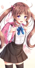棕色双马尾动漫少女，那些可爱又气质的二次元刷马尾女孩高清图集