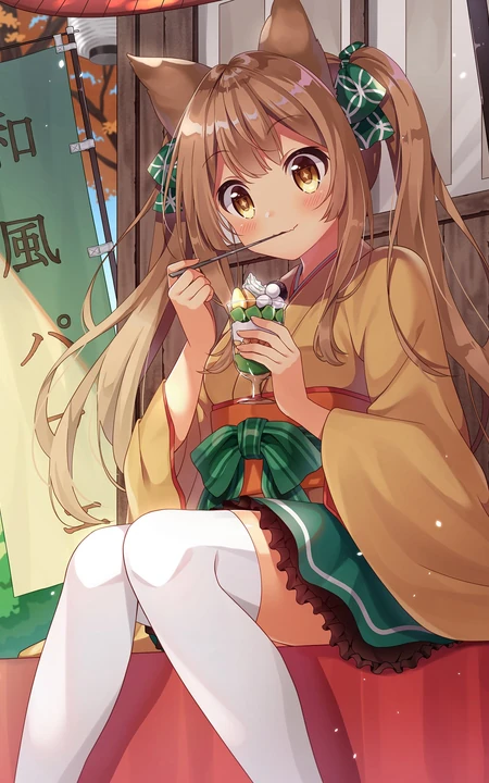 棕色双马尾动漫少女，那些可爱又气质的二次元刷马尾女孩高清图集