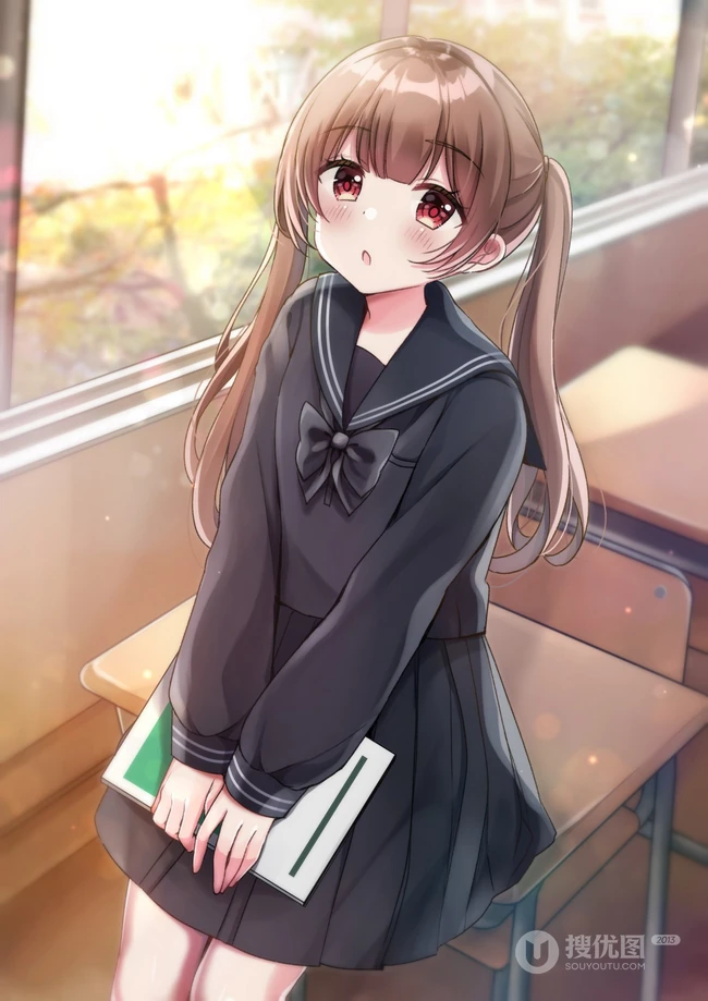 棕色双马尾动漫少女，那些可爱又气质的二次元刷马尾女孩高清图集