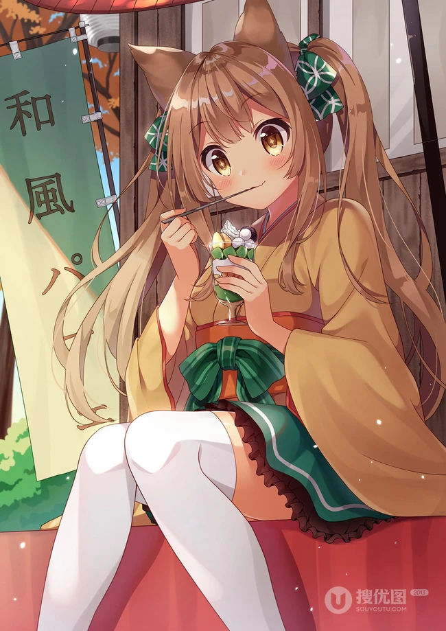 棕色双马尾动漫少女，那些可爱又气质的二次元刷马尾女孩高清图集