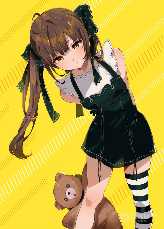 棕色双马尾动漫少女，那些可爱又气质的二次元刷马尾女孩高清图集