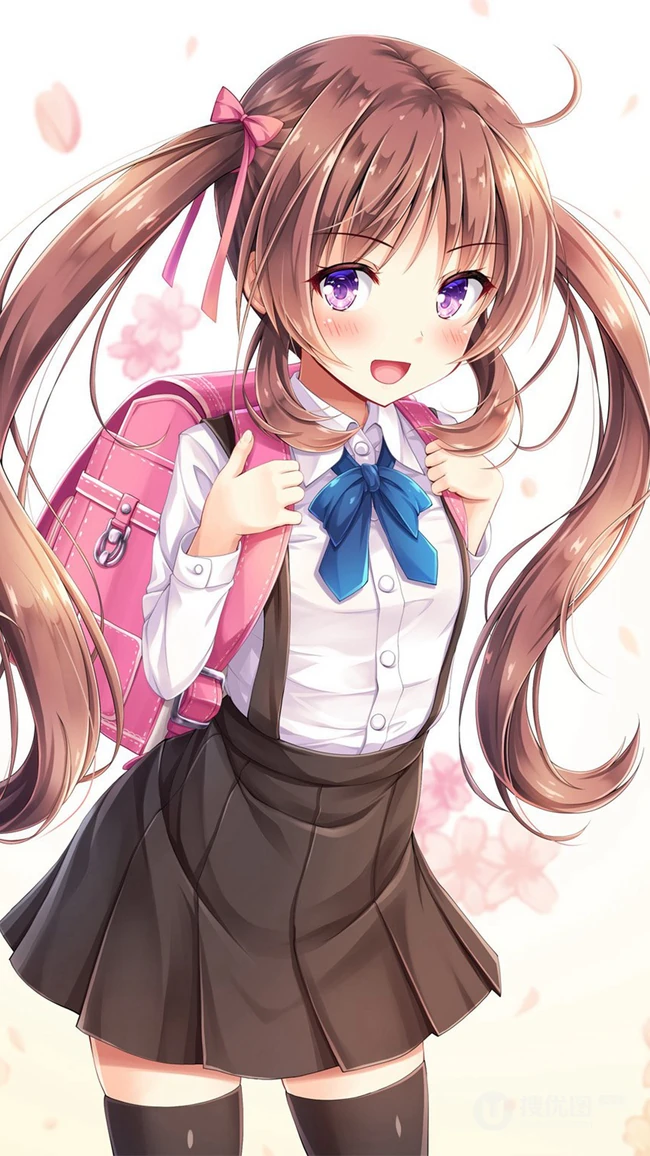 2020最火动漫手机壁纸，二次元可爱双马尾动漫少女手机壁纸图片