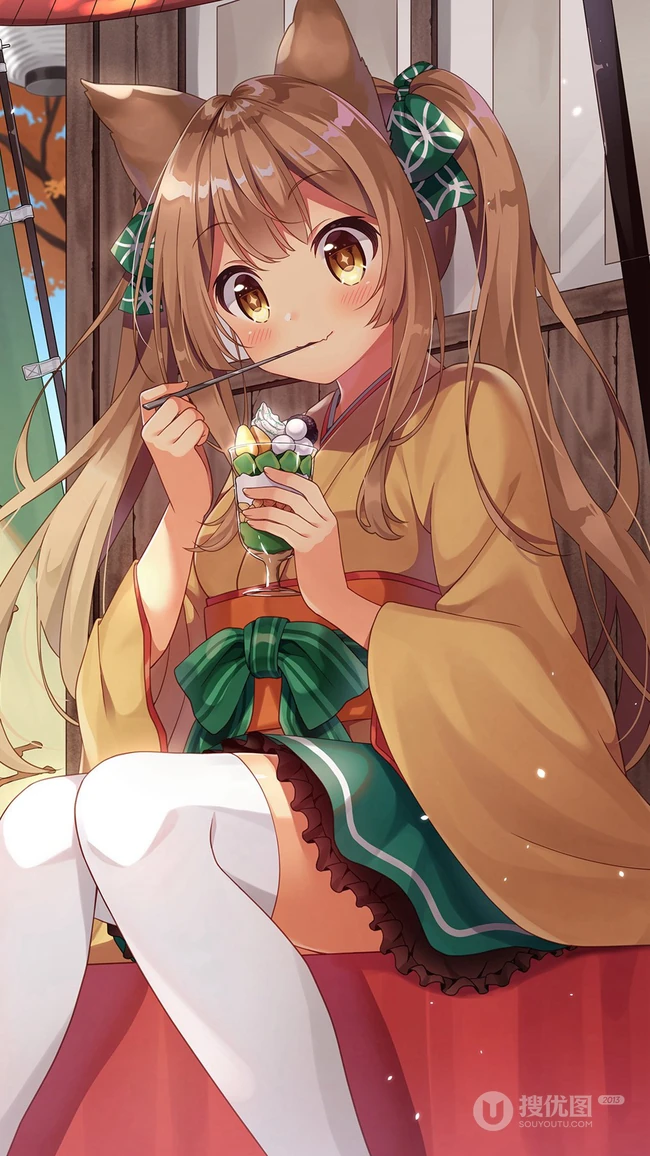 2020最火动漫手机壁纸，二次元可爱双马尾动漫少女手机壁纸图片